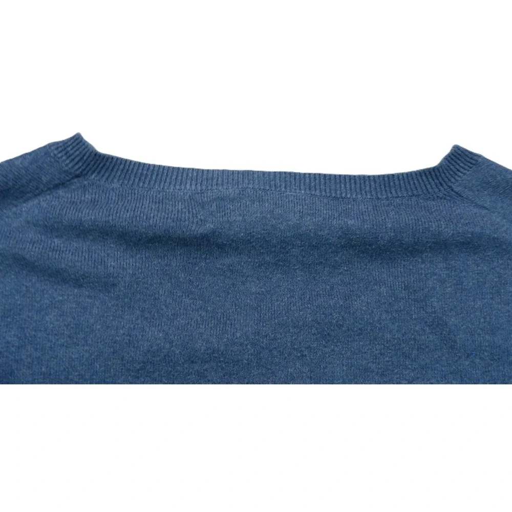 Polo by Ralph Lauren V Neck Sweater Men L Blue Pima Cotton Pony Classic Pullover